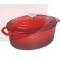 COCOTTE FONTE EMAILLEE OVALE 6.5L 33X25CM H13.5CM